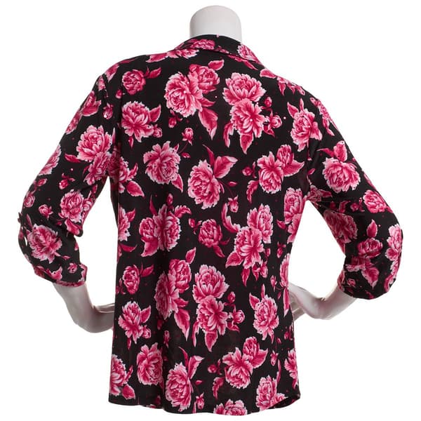 Womens Emily Daniels 3/4 Sleeve Floral Button Front Blouse