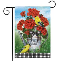 Briarwood Lane Geranium Watering Can Garden Flag