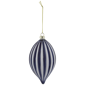 Northlight Blue & White Striped Finial Glass Christmas Ornament - image 2