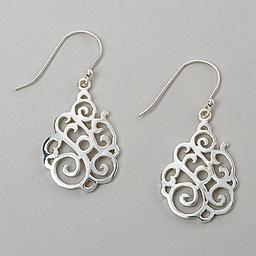 Ellen Tracy Sterling Silver Filigree Drop Earrings