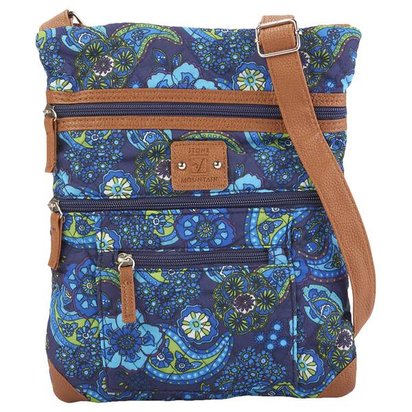 Stone Mountain Quilted Lockport Paisley Garden Crossbody - Navy - image 