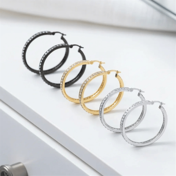 Saffron Inside Out 40mm Hoop Earrings - Set of 3 Pairs - image 