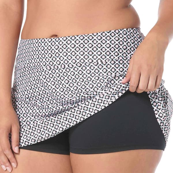Plus Size Beach House Emma Geometric Skort Swim Bottoms