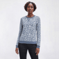 Womens Emily Daniels Long Sleeve Floral Ribbed Sweater - image 1