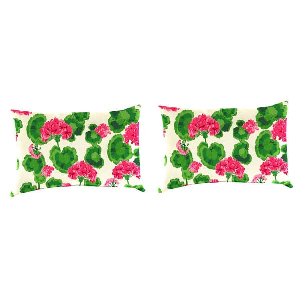 Jordan Manufacturing 2pk. Geranium Floral Lumbar Throw Pillows - image 