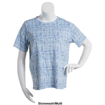 Plus Size Hasting & Smith Short Sleeve Blurred Square Tee - Boscov's