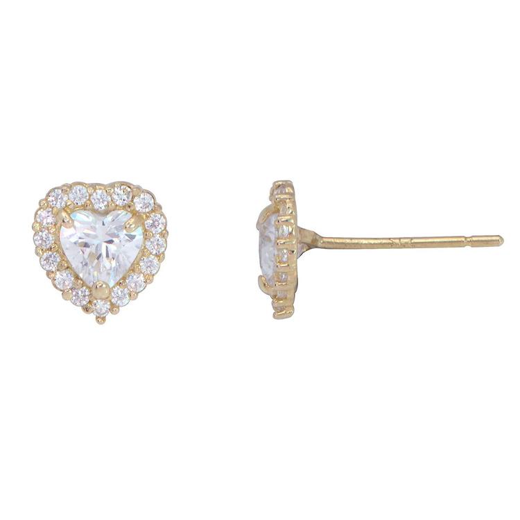 Creations 10kt. Cubic Zirconia Stud Heart Earrings