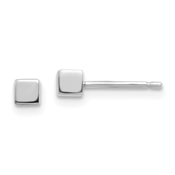 Gold Classics&#40;tm&#41; 14kt. White Gold Square Stud Earrings - image 