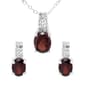 Marsala Lab Grown White Sapphire & Genuine Garnet Set - image 1