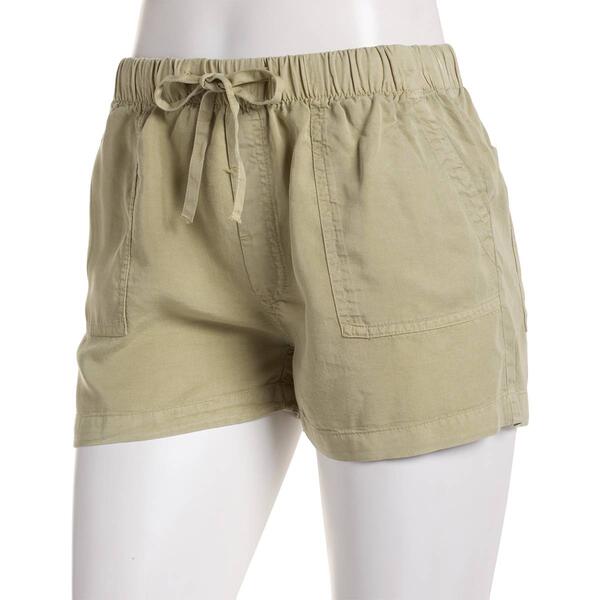Juniors Love Tree Tencel Tie Paper Bag Waist Soft Shorts - image 