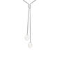 Splendid Pearls Sterling Silver Double Pearl Pendant Necklace - image 1
