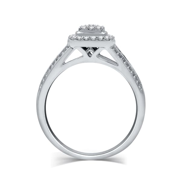 Nova Star® Sterling Silver 3/8ctw. Lab Diamond Wedding Set