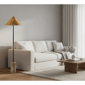 Adesso Rayne Brown Marble Base Floor Lamp with Rattan Shade - image 4