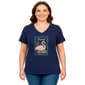 Plus Size New York Laundry Short Sleeve Tropical V-Neck Tee - image 1