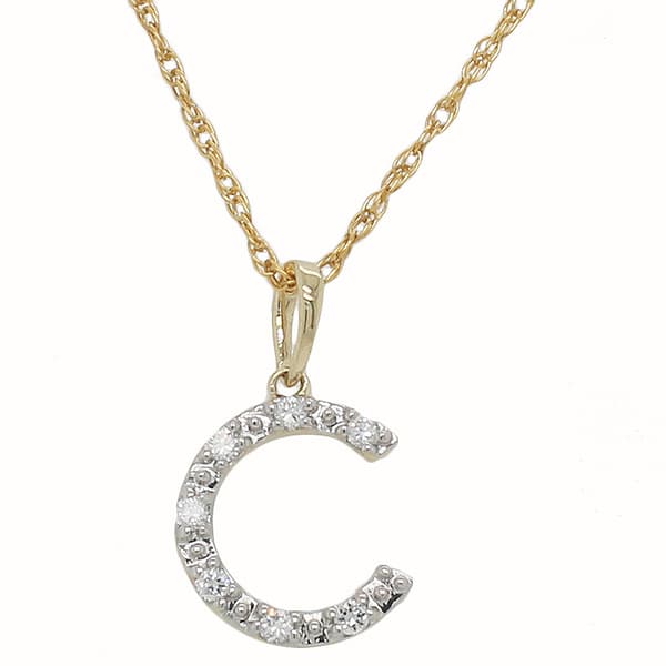 Nova Star&#40;R&#41; 10kt Gold 1/10ctw Lab Grown Diamond C Initial Pendant - image 