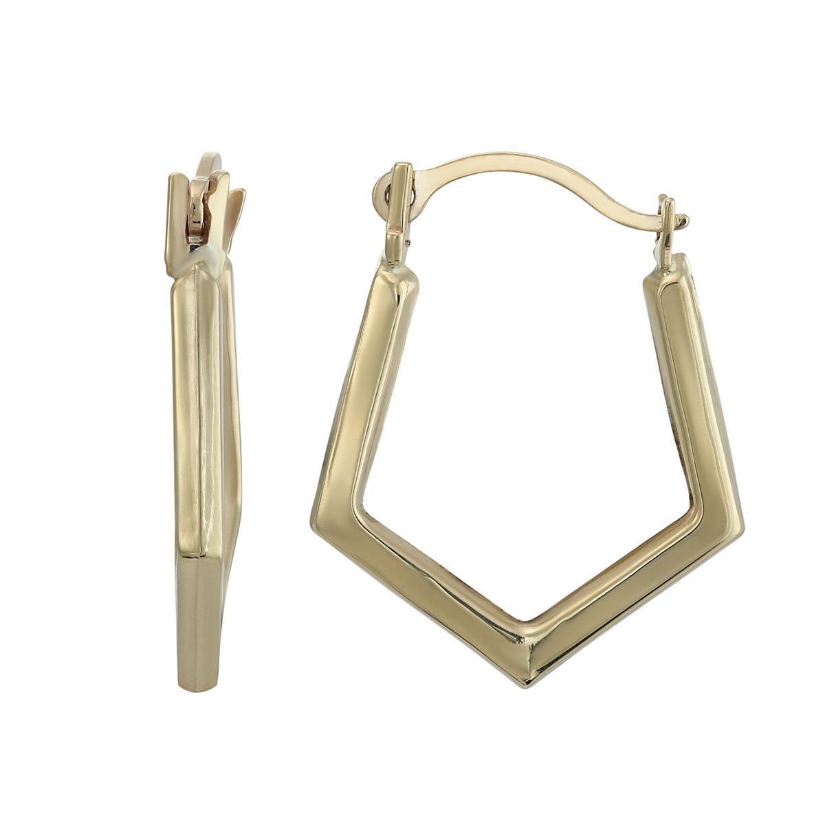 10kt. Yellow Gold Mini Hexagonal Sided Hoop Earrings,New Products : American Fashion Style Bags On Sale