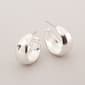 Silver-Tone Wide Hoop Earrings - image 1