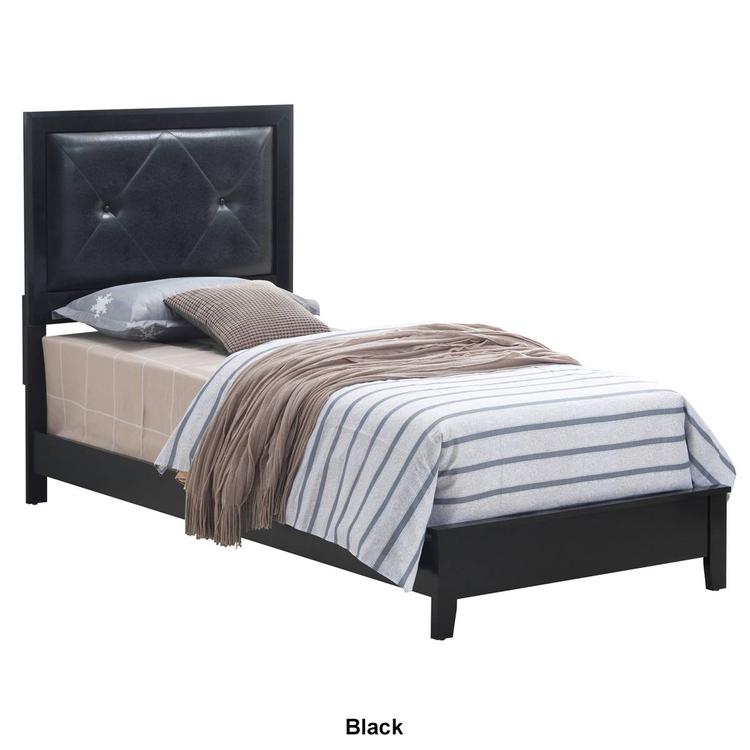 Passion Furniture Primo Tufted Upholstered Panel Bed Frame - Twin