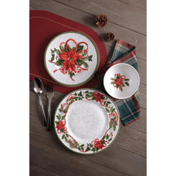 222 Fifth Holiday Festivities 12pc. Porcelain Dinnerware Set