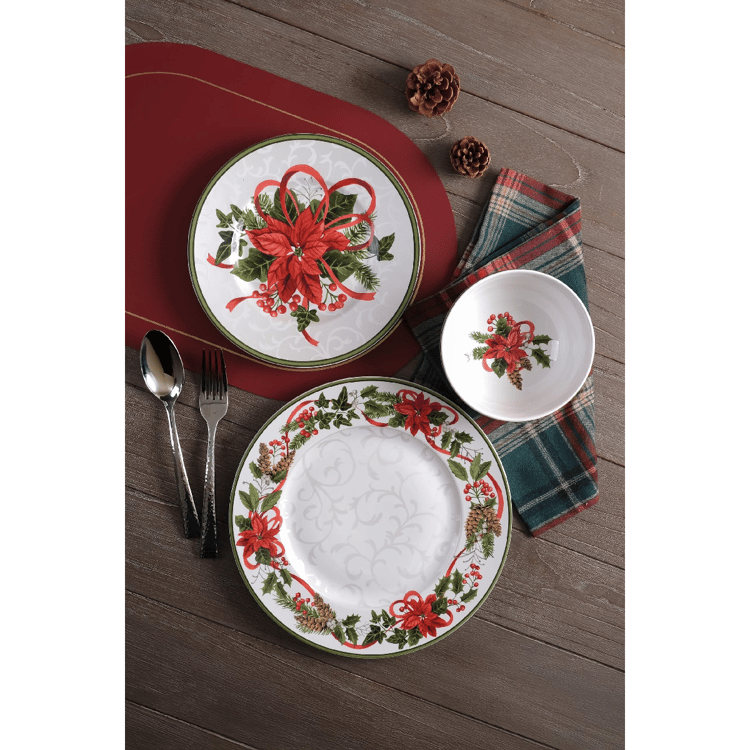 222 Fifth Holiday Festivities 12pc. Porcelain Dinnerware Set