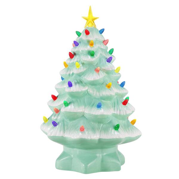 Mr. Christmas 14in. Nostalgic Light Up Seafoam Tree - image 