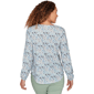 Petite Emaline Seabreeze Essence Long Sleeve Diamond Blouse - image 2