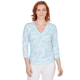 Womens Hearts of Palm Spring Into Action Embellished Dot Top