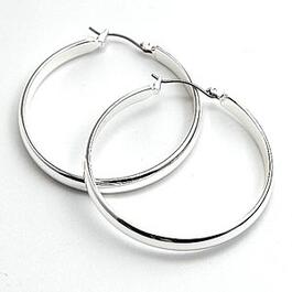Nine West Silver Medium Hoop Earrings