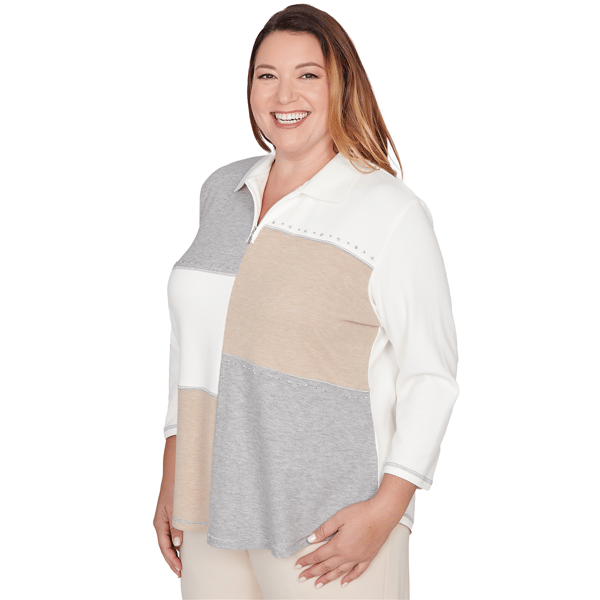 Plus Size Alfred Dunner Comfort & Joy Color Block Sweater