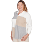 Plus Size Alfred Dunner Comfort & Joy Color Block Sweater - image 3