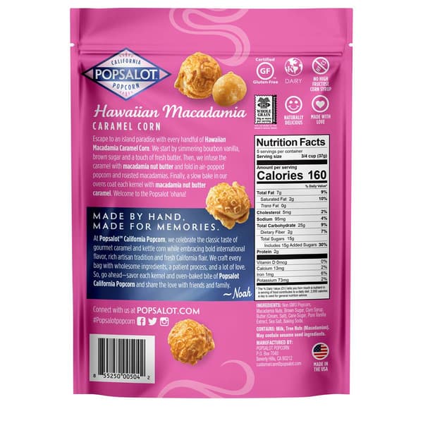 Popsalot&#8482; 6pk. Hawaiian Macadamia Caramel Corn Popcorn
