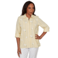 Petite Alfred Dunner Out Of The Blue Embroidered Daisy Blouse - image 1