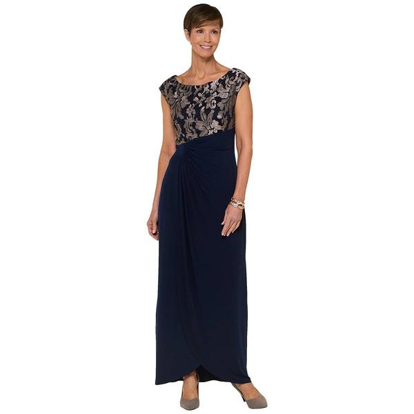Womens Connected Apparel Sleeveless Embroidered Sheath Dress - image 
