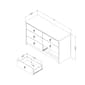 South Shore Plenny White Wash 6-Drawer Double Dresser - image 6