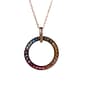 Splendere Pink Flash Rainbow Cubic Zirconia Circle Necklace - image 1
