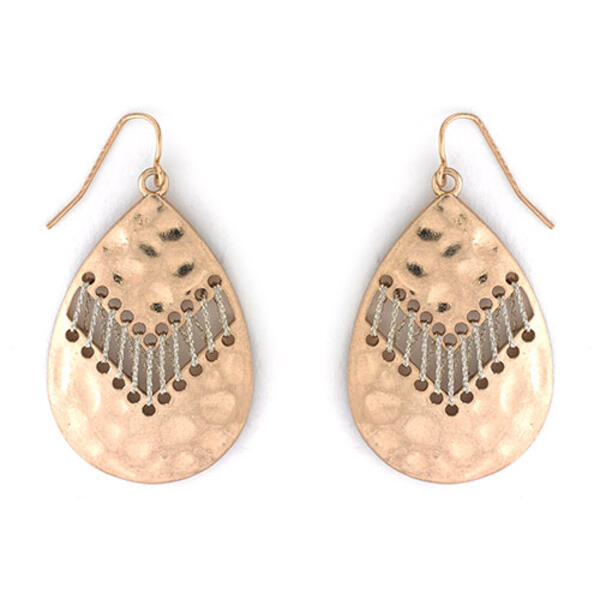 Ruby Rd. Distressed Gold-Tone Textured Teardrop Earrings - image 
