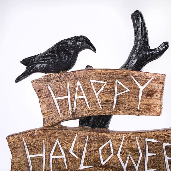 National Tree 32in. Halloween Tree with Sign Décor