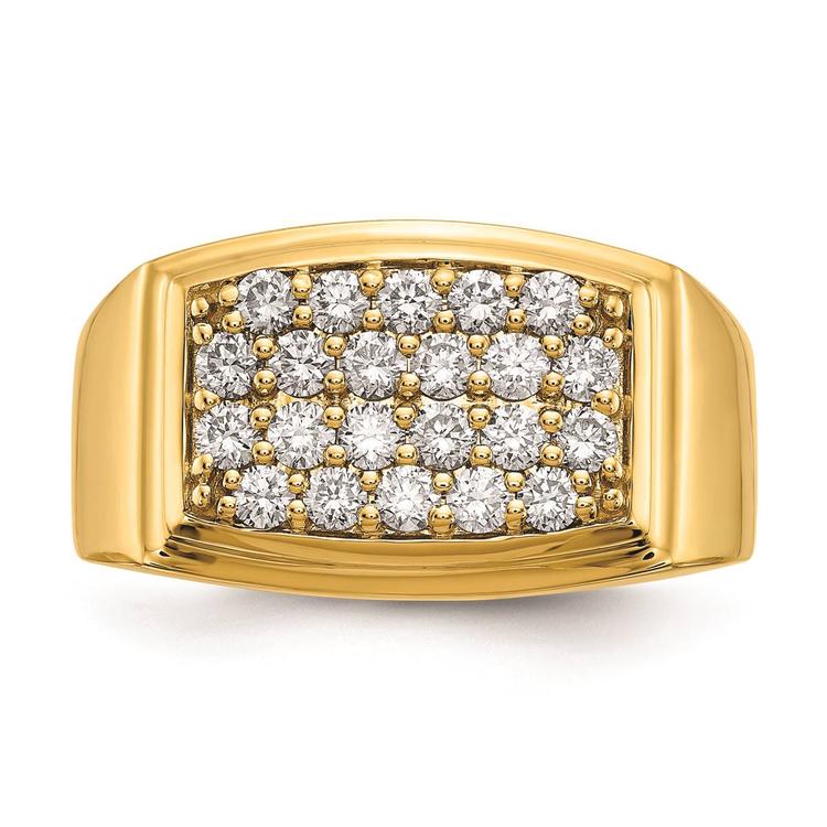 Mens Pure Fire 14kt. Yellow Gold Lab Grown Diamond Ring