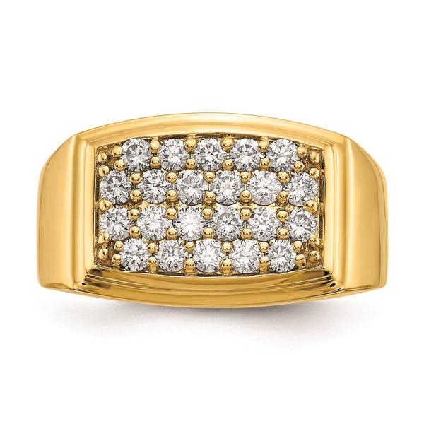 Mens Pure Fire 14kt. Yellow Gold Lab Grown Diamond Ring - image 