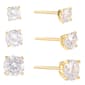 Athra 14kt. Gold over Brass 4mm/5mm/6mm Crystal Stud Earrings Set - image 1
