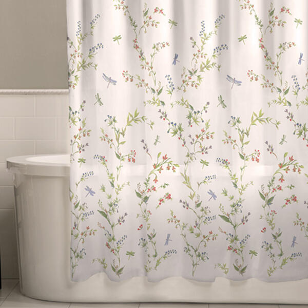 Dragonfly Garden Fabric Shower Curtain - image 