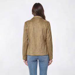 Womens Nautica Long Sleeve Solid Suede Captain Jacket