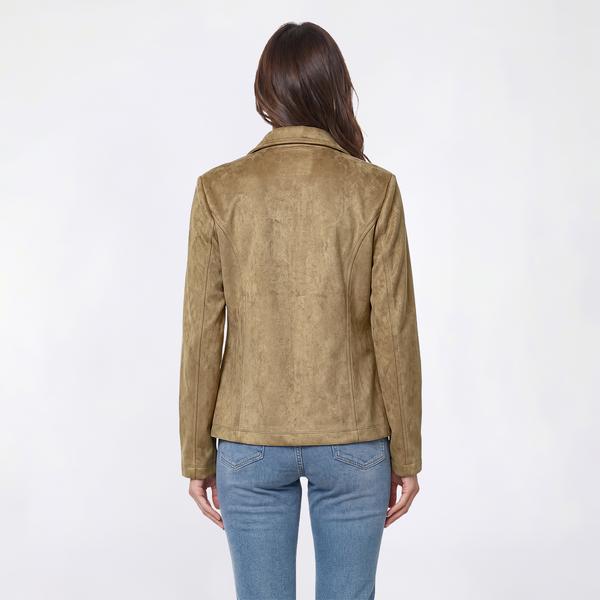 Womens Nautica Long Sleeve Solid Suede Captain Jacket