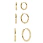 Athra 14kt. Gold over Brass 3pr. Huggie Hoop Earrings Set - image 1