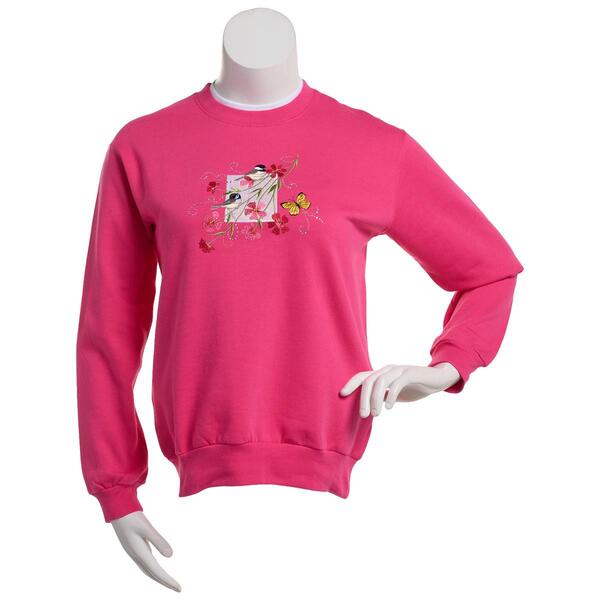 Womens Top Stitch by Morning Sun Chickadee Spring Sweatshirt - image 