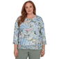 Plus Size Alfred Dunner Provence 3/4 Ruffle Sleeve Paisley Blouse - image 1