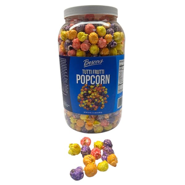 Boscov''s 24 oz. Tutti Frutti Multi Colored Gourmet Popcorn - image 