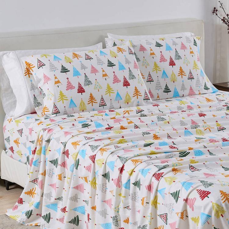 Freshfolds Cotton Happy Hillside Holiday 4pc. Flannel Sheet Set
