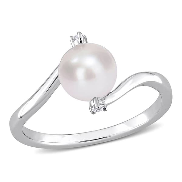 Gemstone Classics(tm) Pearl & Sapphire Bypass Ring