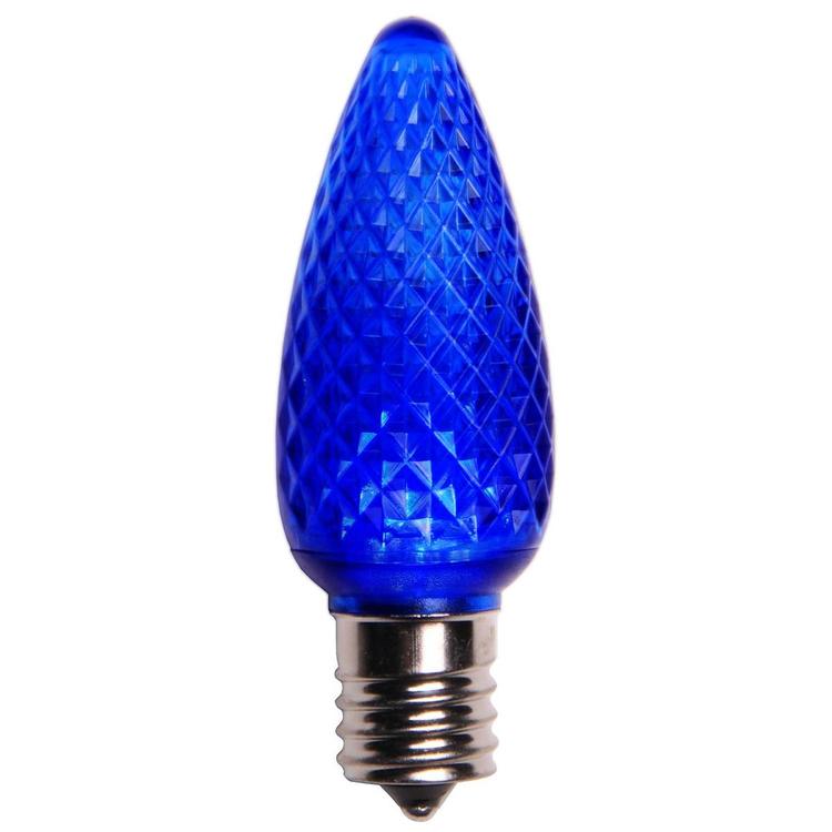 Sienna C9 Faceted Blue Christmas Replacement Bulbs - Set of 4